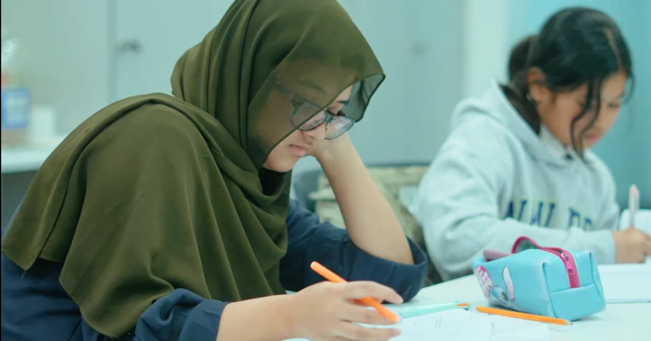Adrita, an Excel Tutors student, studying
