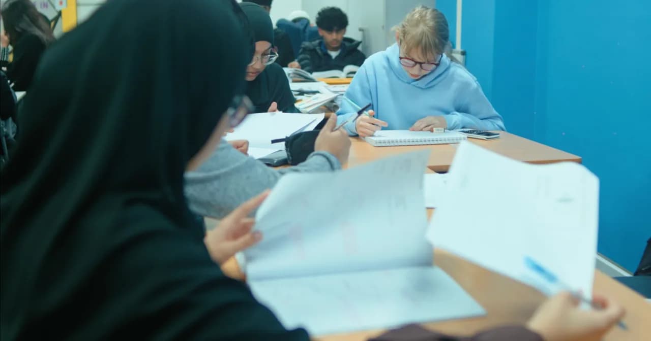Students working through maths problems at Excel Tutors