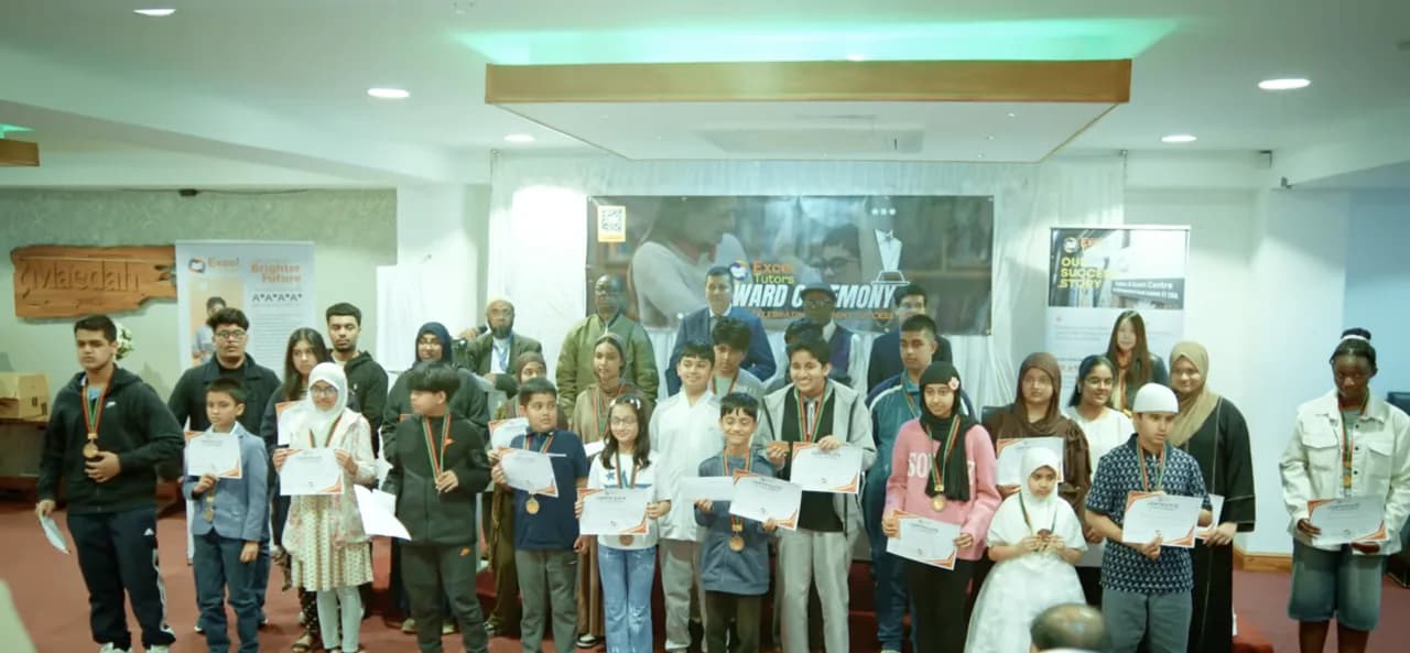 Excel Tutors students celebrating their results at an awards ceremony